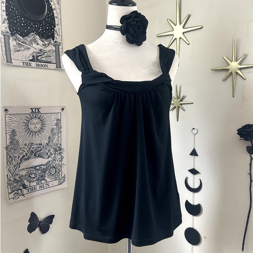 Vintage Y2K Black Flowy Blouse
